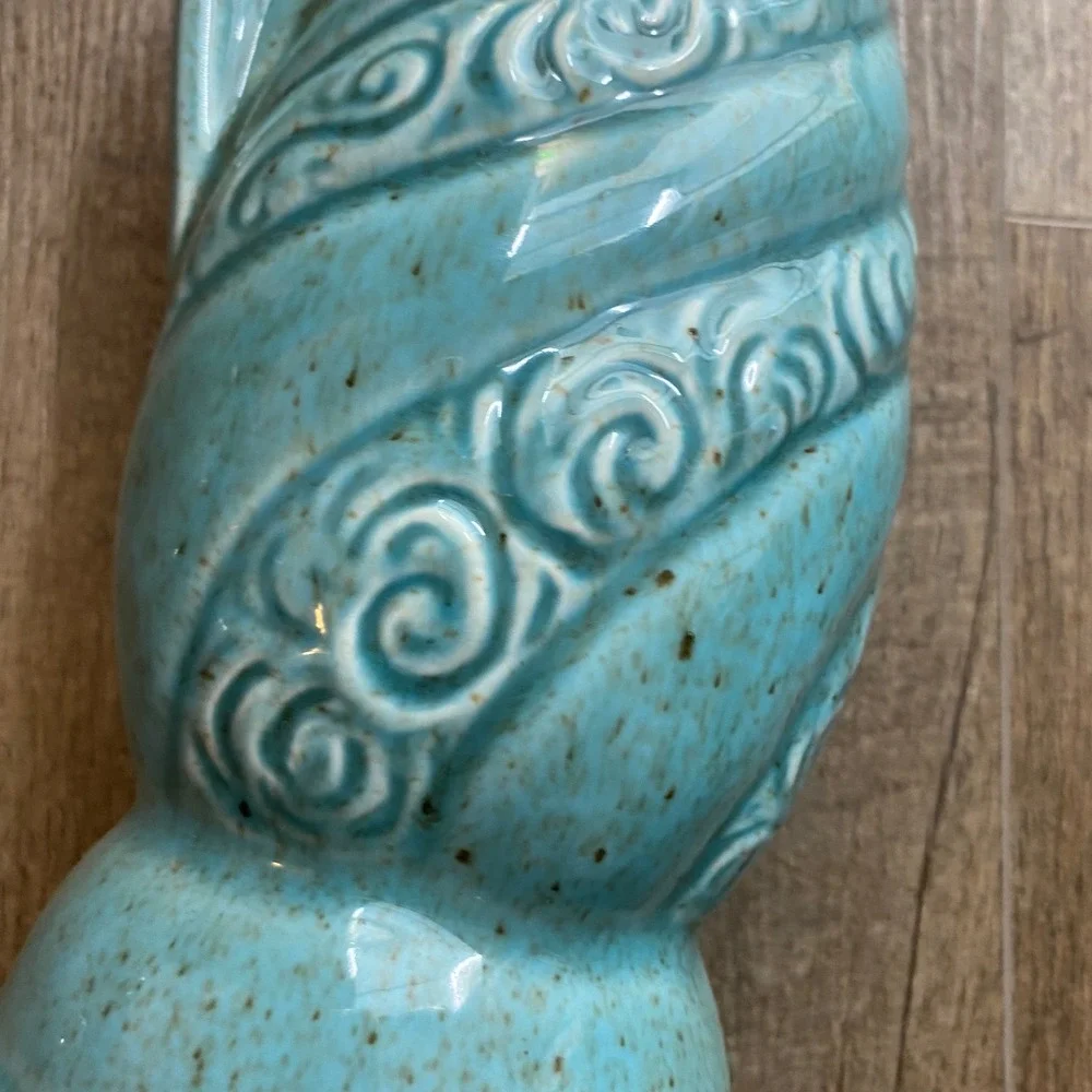 Vintage 1966 Jim Beam Regal China Turquoise Scroll Swirl Decanter 13.5